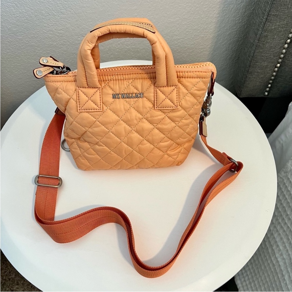 MZ Wallace Peach Micro mini Sutton Quilted Mini Bag